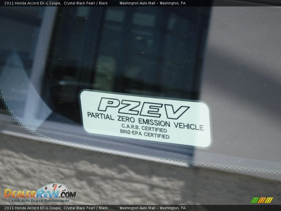 2011 Honda Accord EX-L Coupe Crystal Black Pearl / Black Photo #10