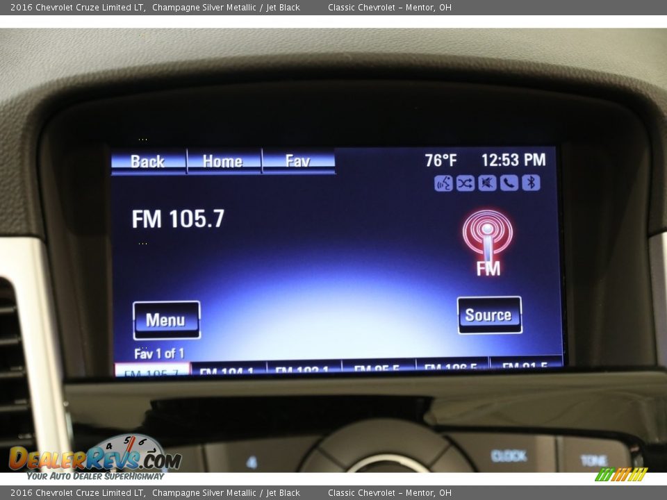 2016 Chevrolet Cruze Limited LT Champagne Silver Metallic / Jet Black Photo #10