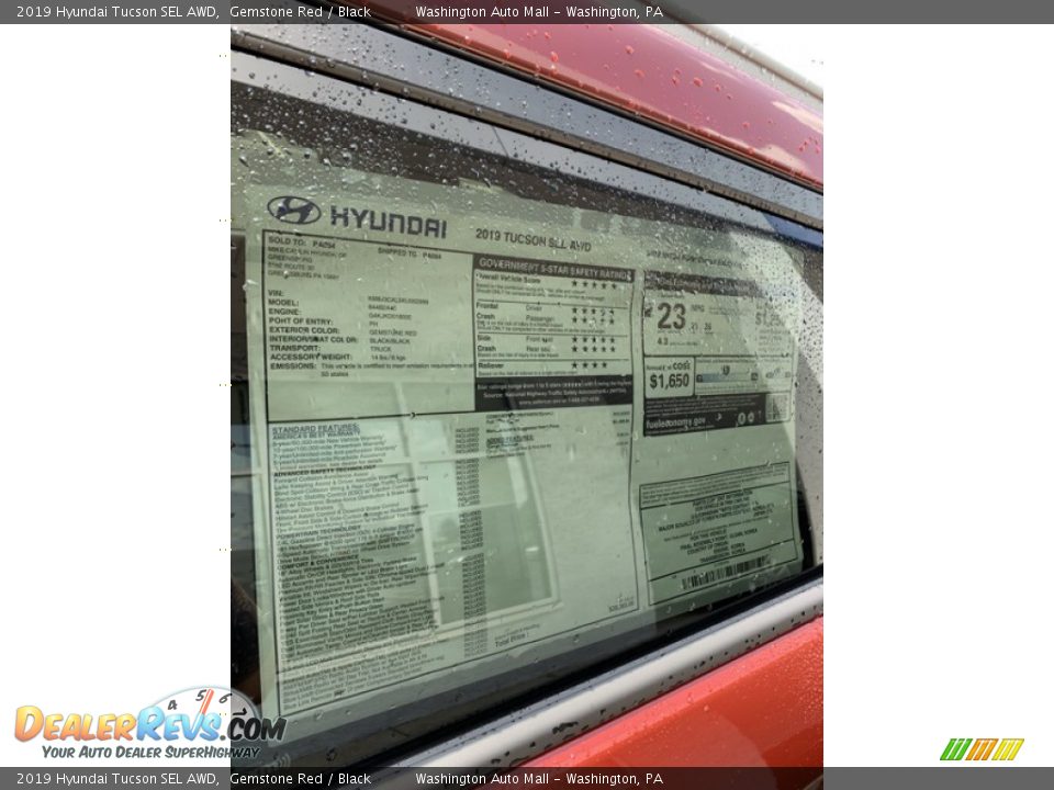 2019 Hyundai Tucson SEL AWD Gemstone Red / Black Photo #16
