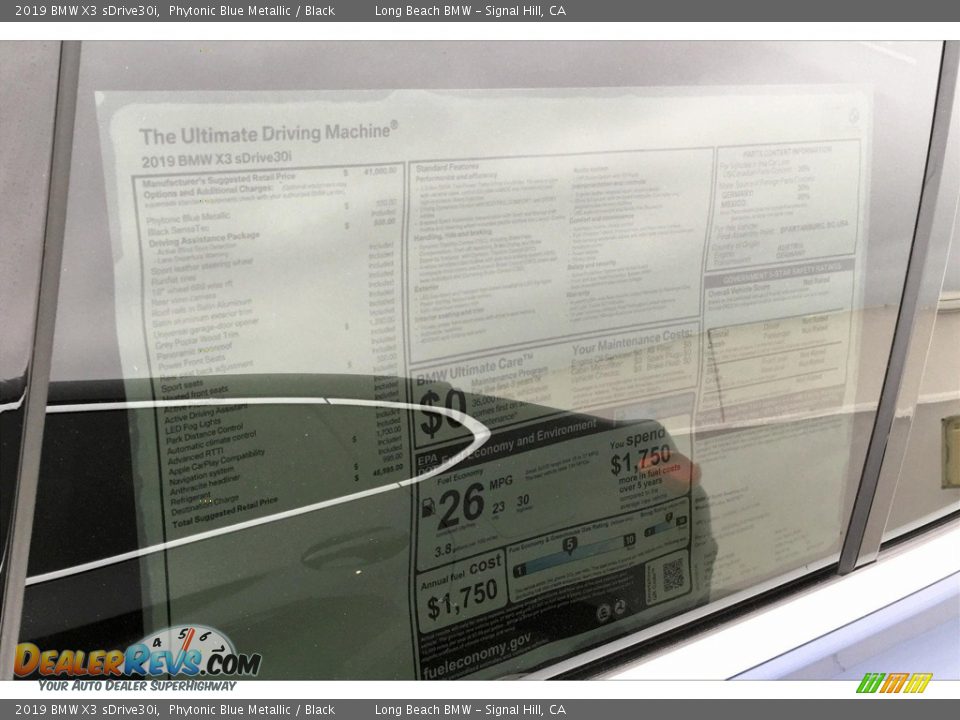 2019 BMW X3 sDrive30i Phytonic Blue Metallic / Black Photo #11