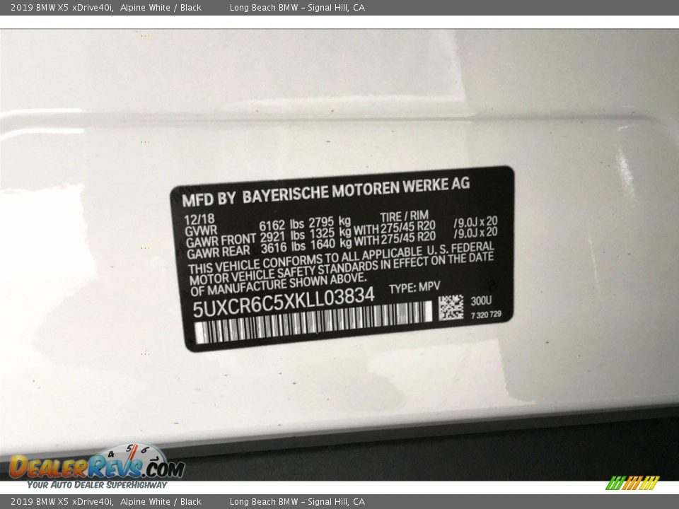 2019 BMW X5 xDrive40i Alpine White / Black Photo #8