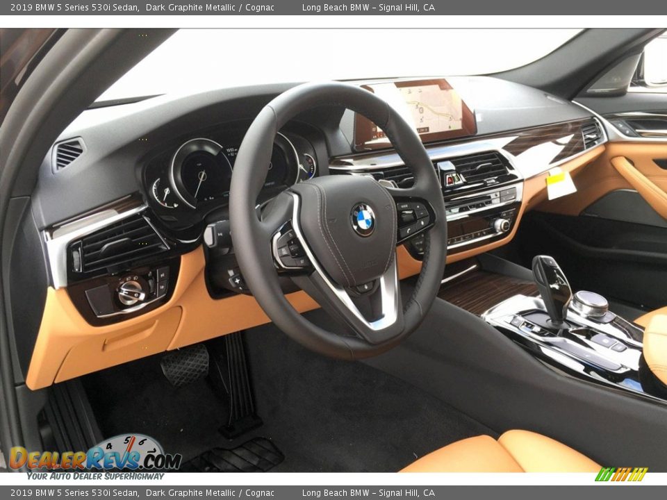 2019 BMW 5 Series 530i Sedan Dark Graphite Metallic / Cognac Photo #6