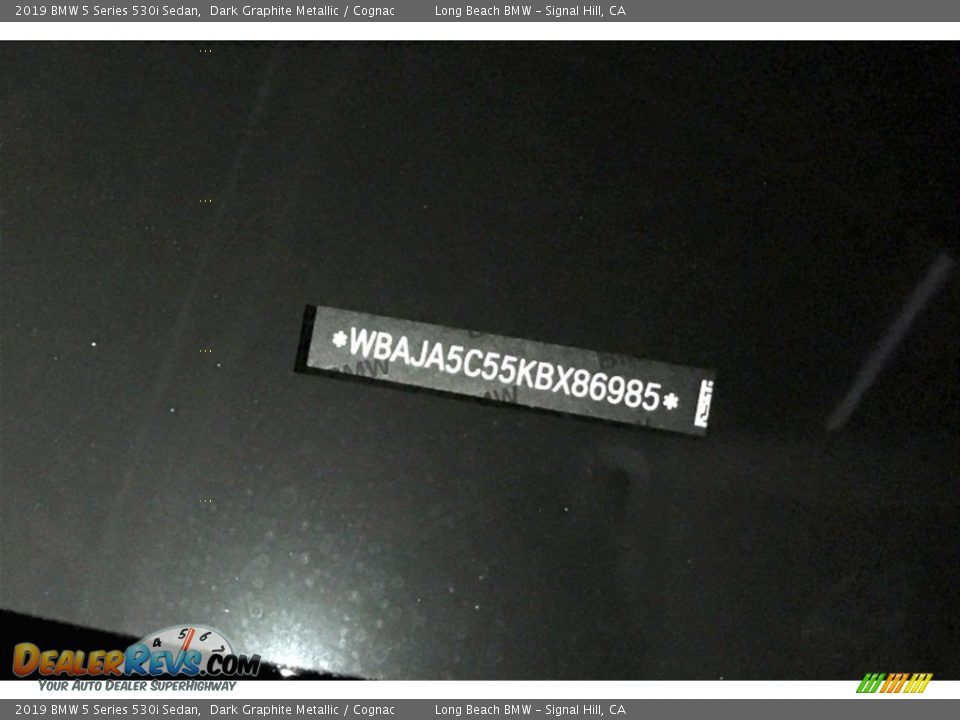 2019 BMW 5 Series 530i Sedan Dark Graphite Metallic / Cognac Photo #11