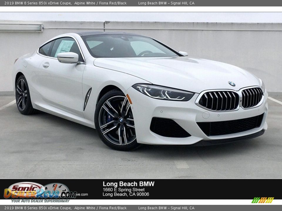 2019 BMW 8 Series 850i xDrive Coupe Alpine White / Fiona Red/Black Photo #1