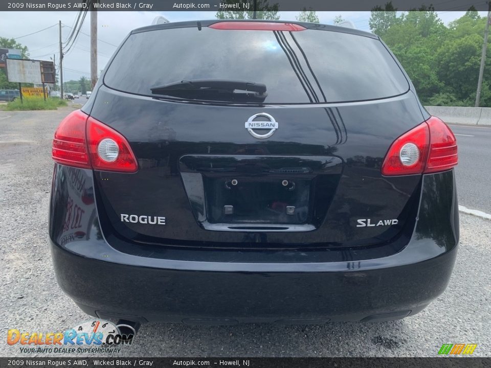 2009 Nissan Rogue S AWD Wicked Black / Gray Photo #4