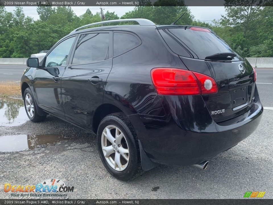 2009 Nissan Rogue S AWD Wicked Black / Gray Photo #5