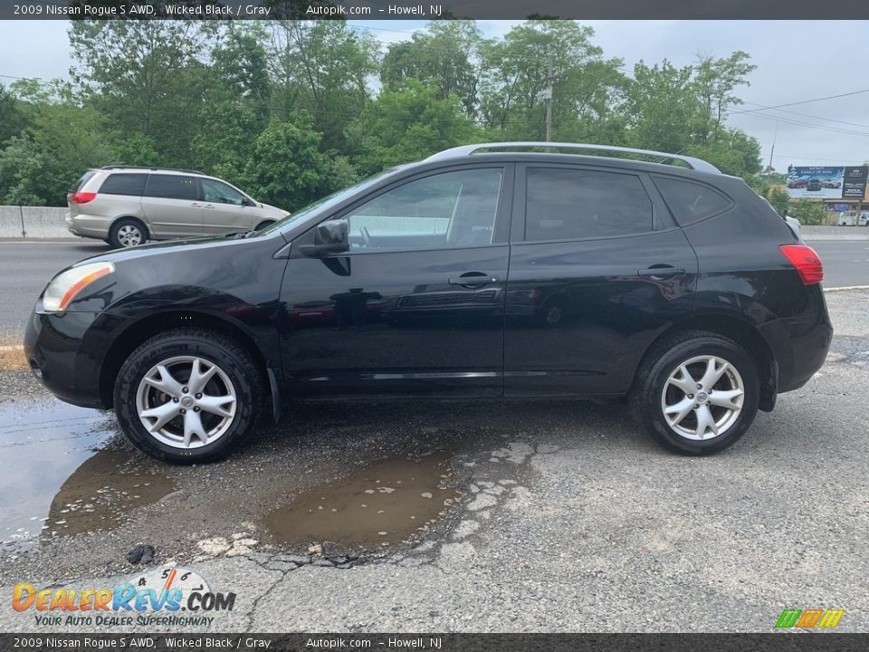 2009 Nissan Rogue S AWD Wicked Black / Gray Photo #6