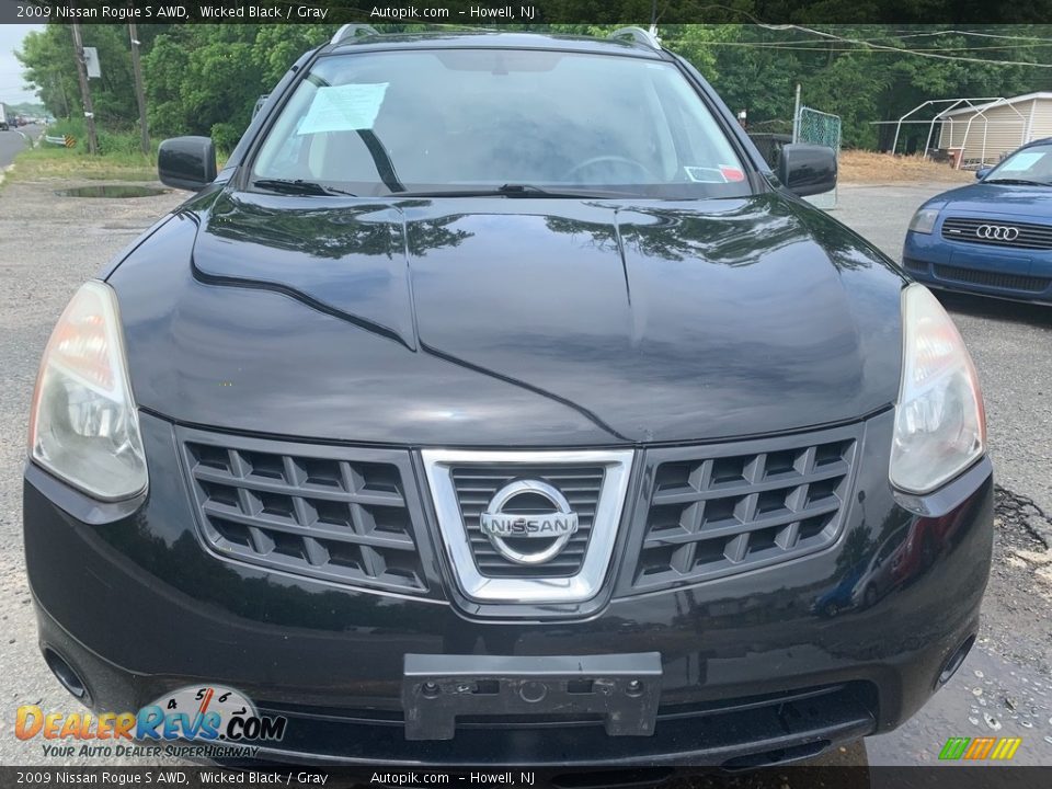 2009 Nissan Rogue S AWD Wicked Black / Gray Photo #12