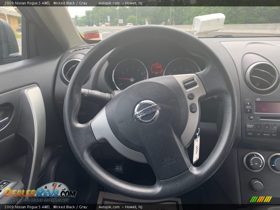 2009 Nissan Rogue S AWD Wicked Black / Gray Photo #15