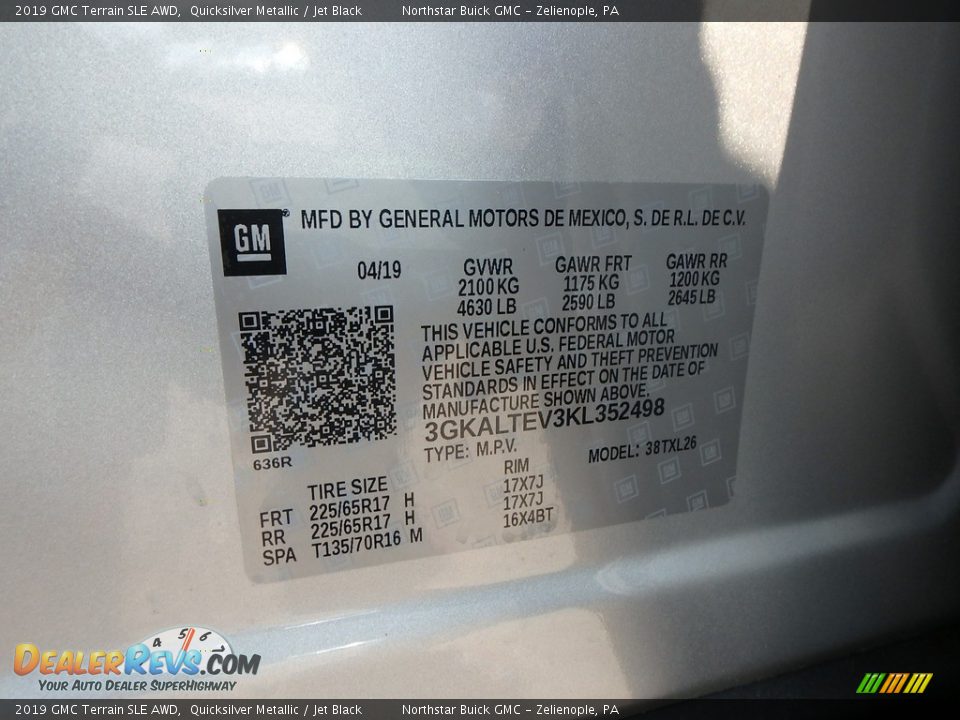 2019 GMC Terrain SLE AWD Quicksilver Metallic / Jet Black Photo #15