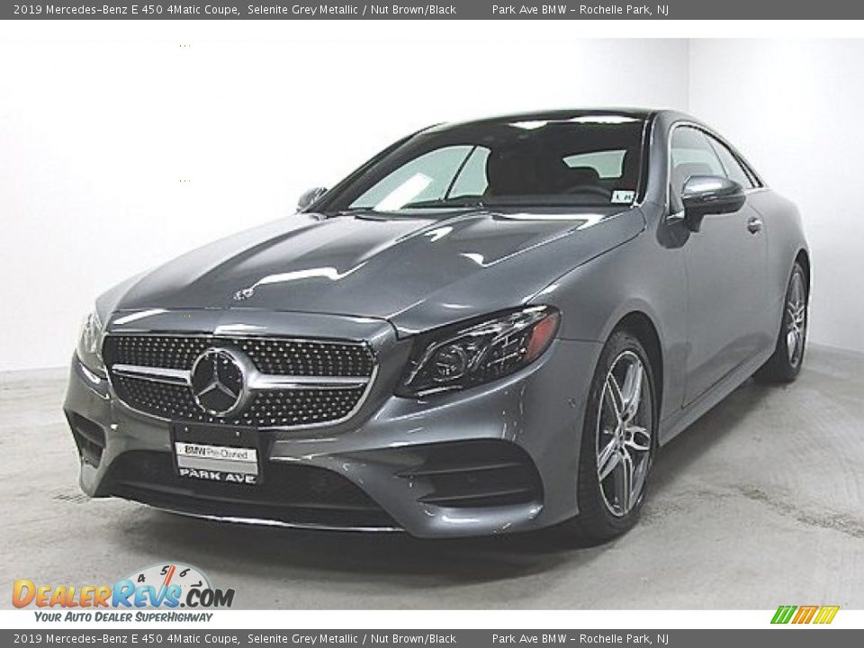 2019 Mercedes-Benz E 450 4Matic Coupe Selenite Grey Metallic / Nut Brown/Black Photo #1