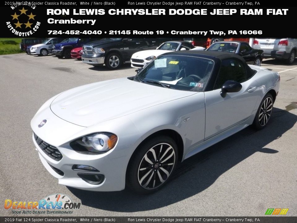 2019 Fiat 124 Spider Classica Roadster White / Nero (Black) Photo #1