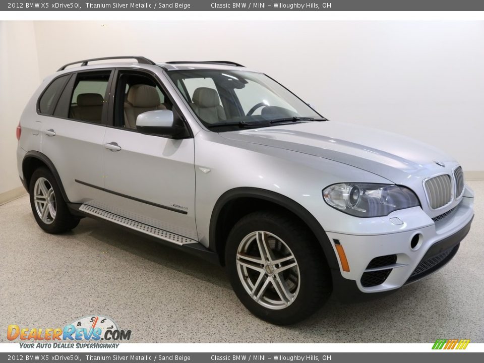 2012 BMW X5 xDrive50i Titanium Silver Metallic / Sand Beige Photo #1