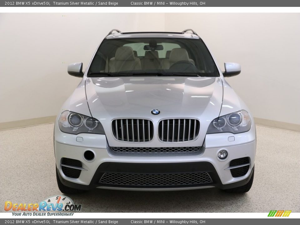 2012 BMW X5 xDrive50i Titanium Silver Metallic / Sand Beige Photo #2