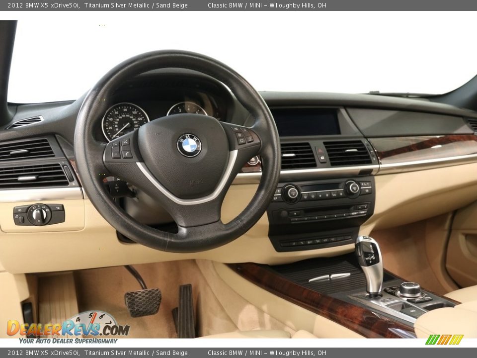 2012 BMW X5 xDrive50i Titanium Silver Metallic / Sand Beige Photo #6