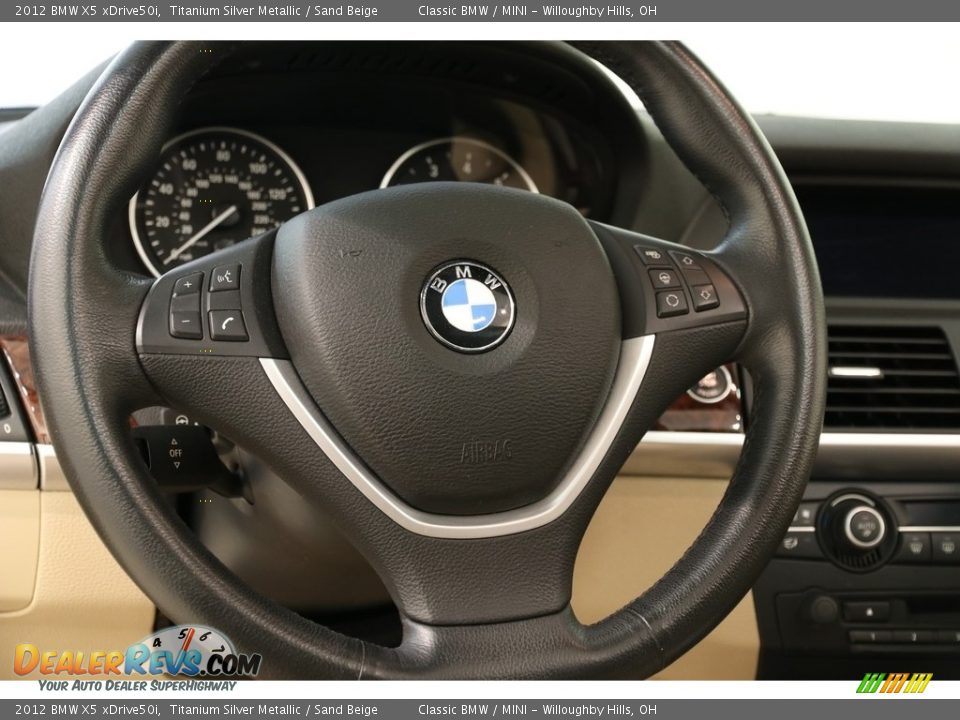 2012 BMW X5 xDrive50i Titanium Silver Metallic / Sand Beige Photo #7