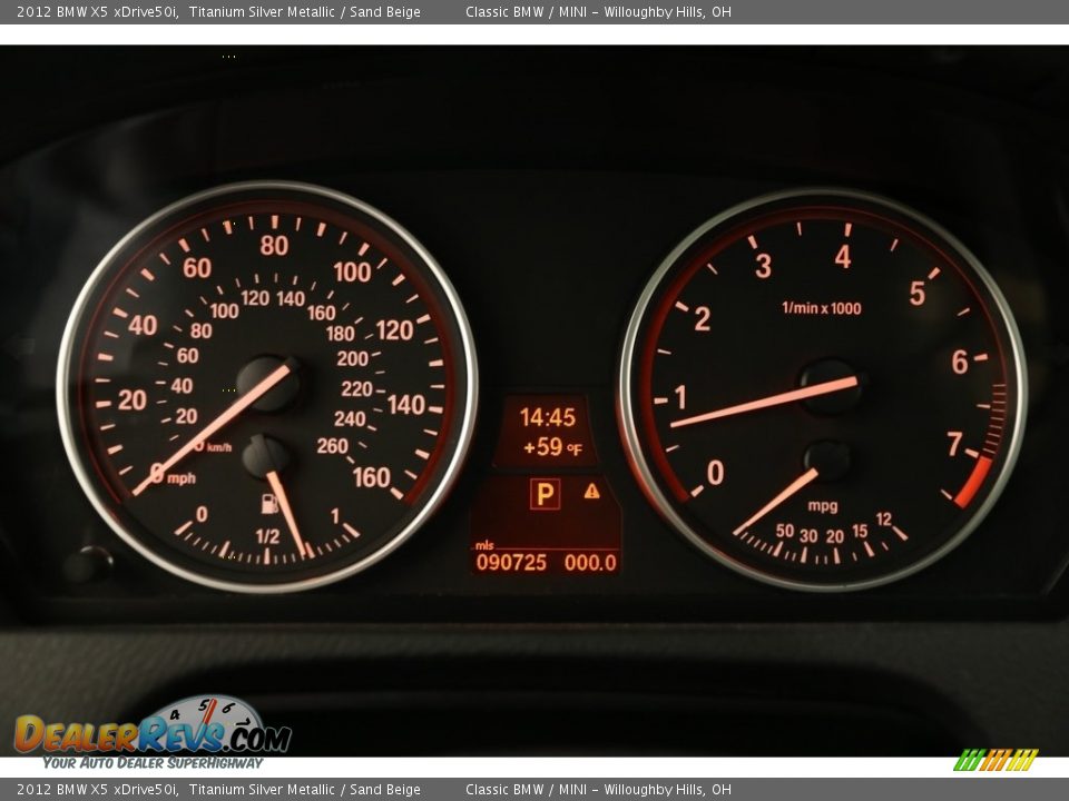2012 BMW X5 xDrive50i Titanium Silver Metallic / Sand Beige Photo #8