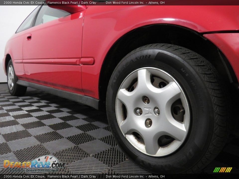 2000 Honda Civic EX Coupe Flamenco Black Pearl / Dark Gray Photo #3