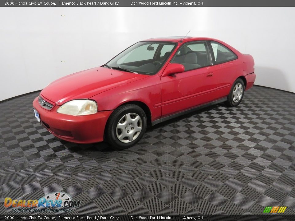 2000 Honda Civic EX Coupe Flamenco Black Pearl / Dark Gray Photo #6