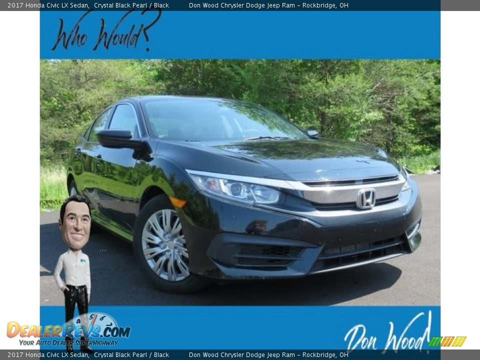 2017 Honda Civic LX Sedan Crystal Black Pearl / Black Photo #1