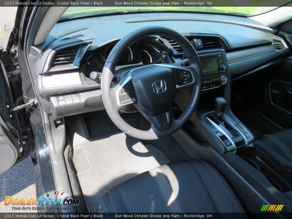 2017 Honda Civic LX Sedan Crystal Black Pearl / Black Photo #21
