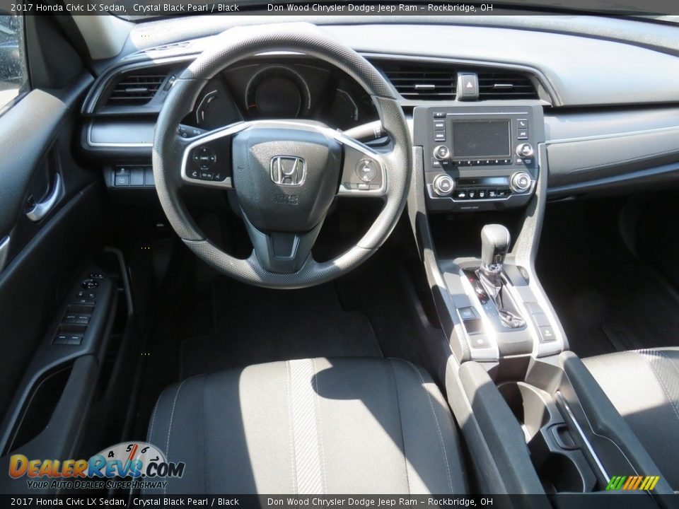 2017 Honda Civic LX Sedan Crystal Black Pearl / Black Photo #33