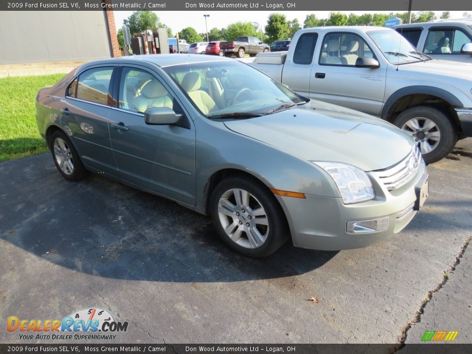 2009 Ford Fusion SEL V6 Moss Green Metallic / Camel Photo #4