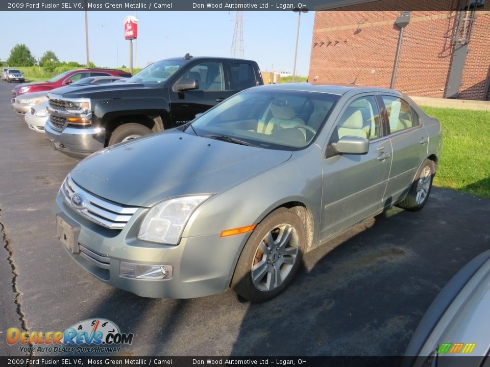 2009 Ford Fusion SEL V6 Moss Green Metallic / Camel Photo #8