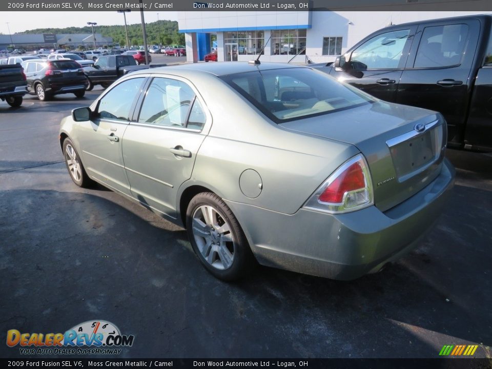 2009 Ford Fusion SEL V6 Moss Green Metallic / Camel Photo #11
