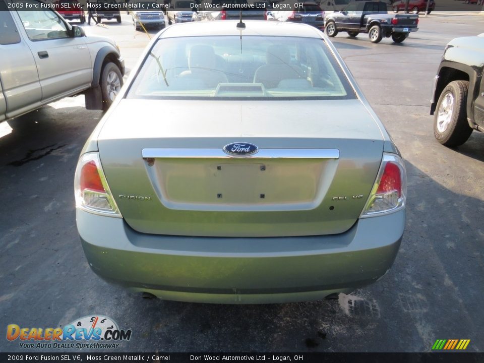 2009 Ford Fusion SEL V6 Moss Green Metallic / Camel Photo #12