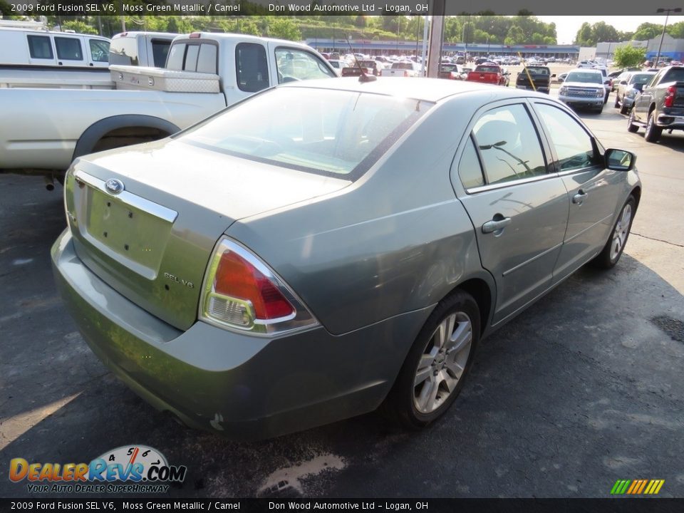 2009 Ford Fusion SEL V6 Moss Green Metallic / Camel Photo #13