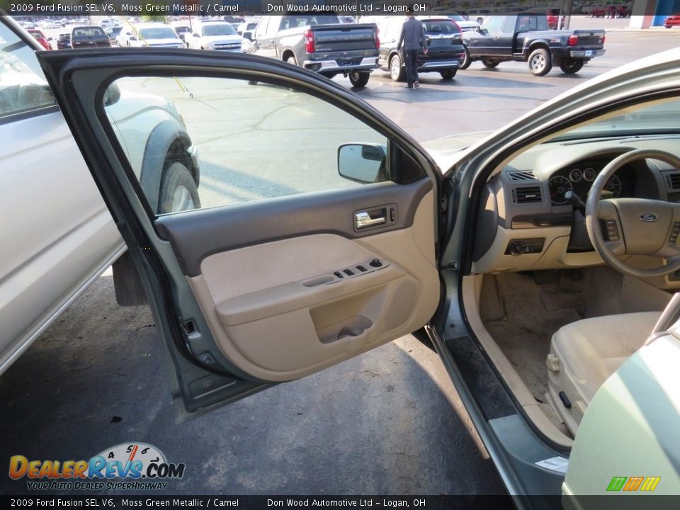 2009 Ford Fusion SEL V6 Moss Green Metallic / Camel Photo #16