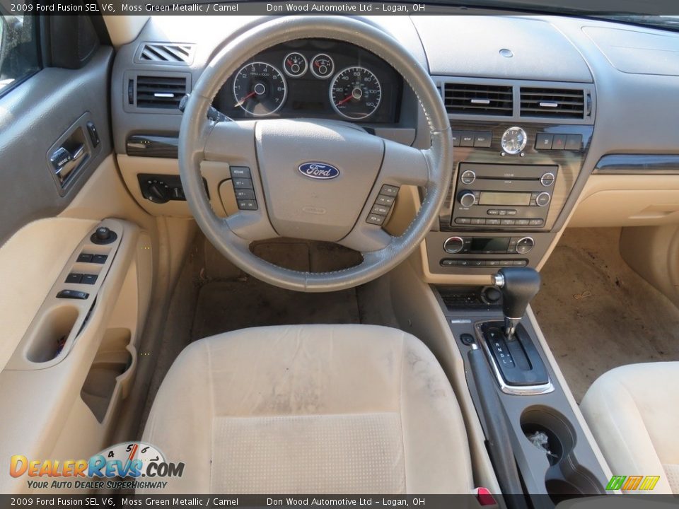 2009 Ford Fusion SEL V6 Moss Green Metallic / Camel Photo #24
