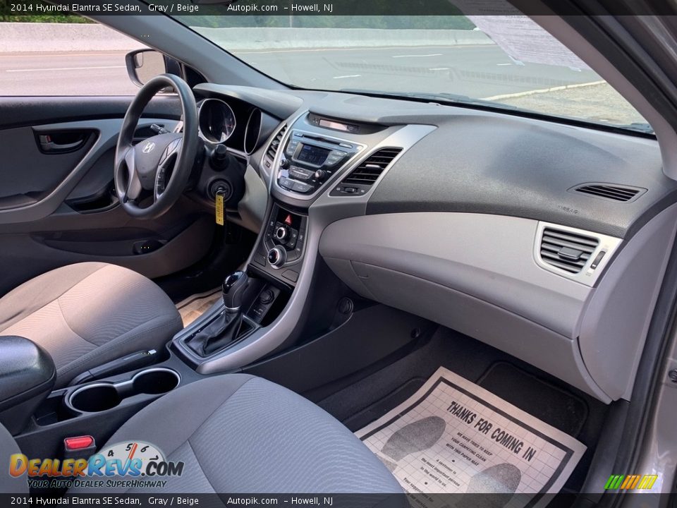 2014 Hyundai Elantra SE Sedan Gray / Beige Photo #16