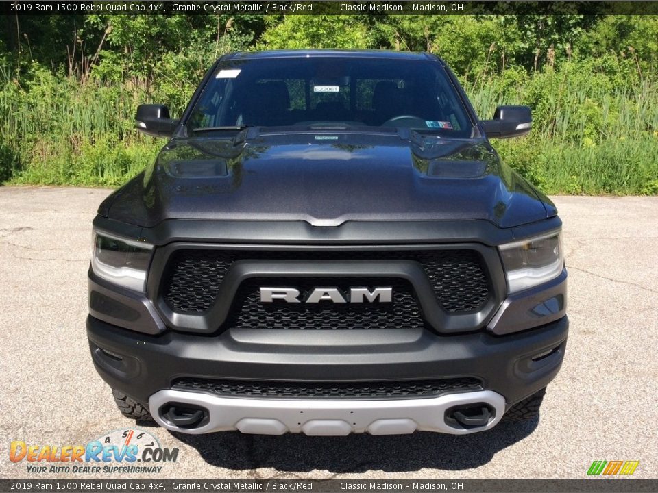 2019 Ram 1500 Rebel Quad Cab 4x4 Granite Crystal Metallic / Black/Red Photo #2