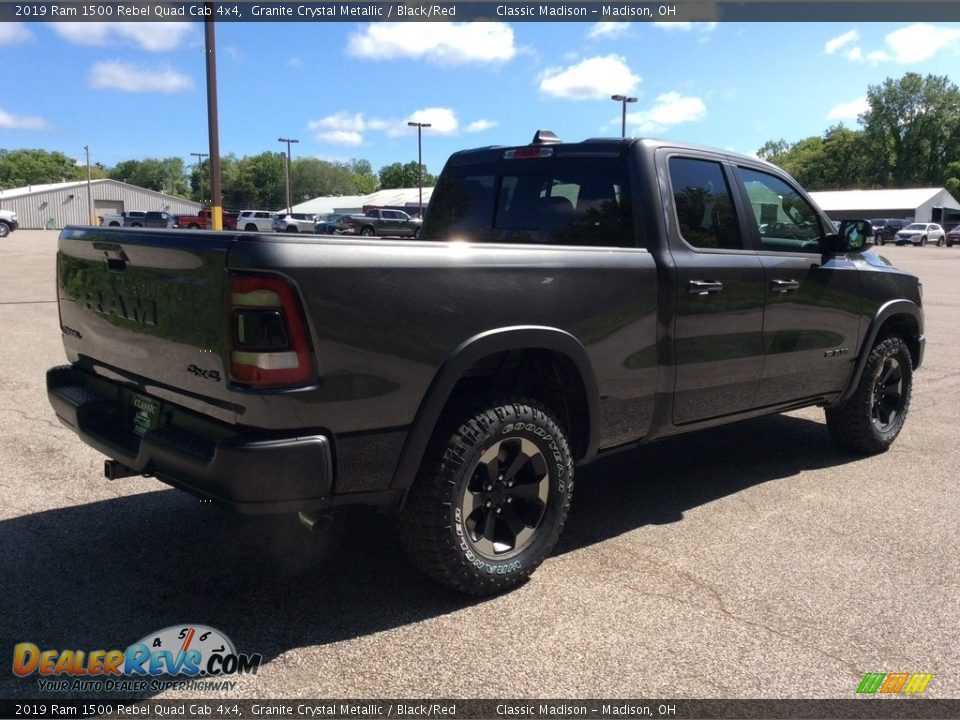 2019 Ram 1500 Rebel Quad Cab 4x4 Granite Crystal Metallic / Black/Red Photo #6