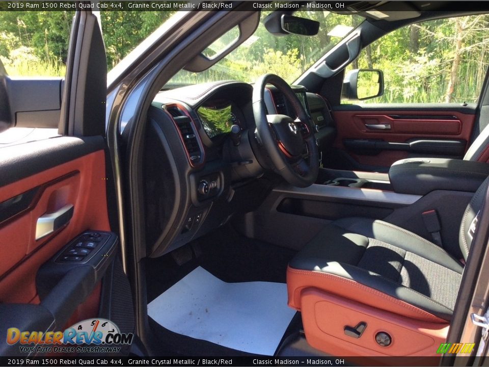 2019 Ram 1500 Rebel Quad Cab 4x4 Granite Crystal Metallic / Black/Red Photo #9