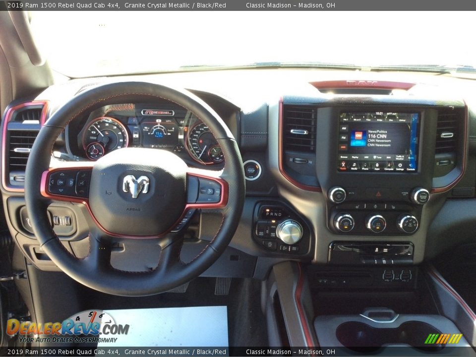 2019 Ram 1500 Rebel Quad Cab 4x4 Granite Crystal Metallic / Black/Red Photo #12