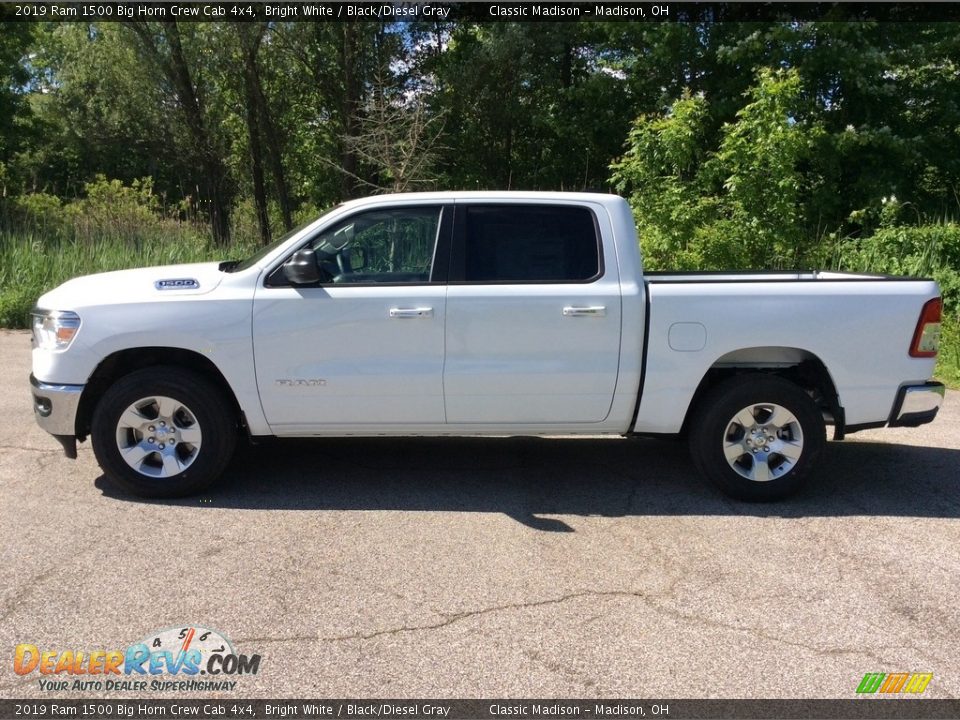 2019 Ram 1500 Big Horn Crew Cab 4x4 Bright White / Black/Diesel Gray Photo #3