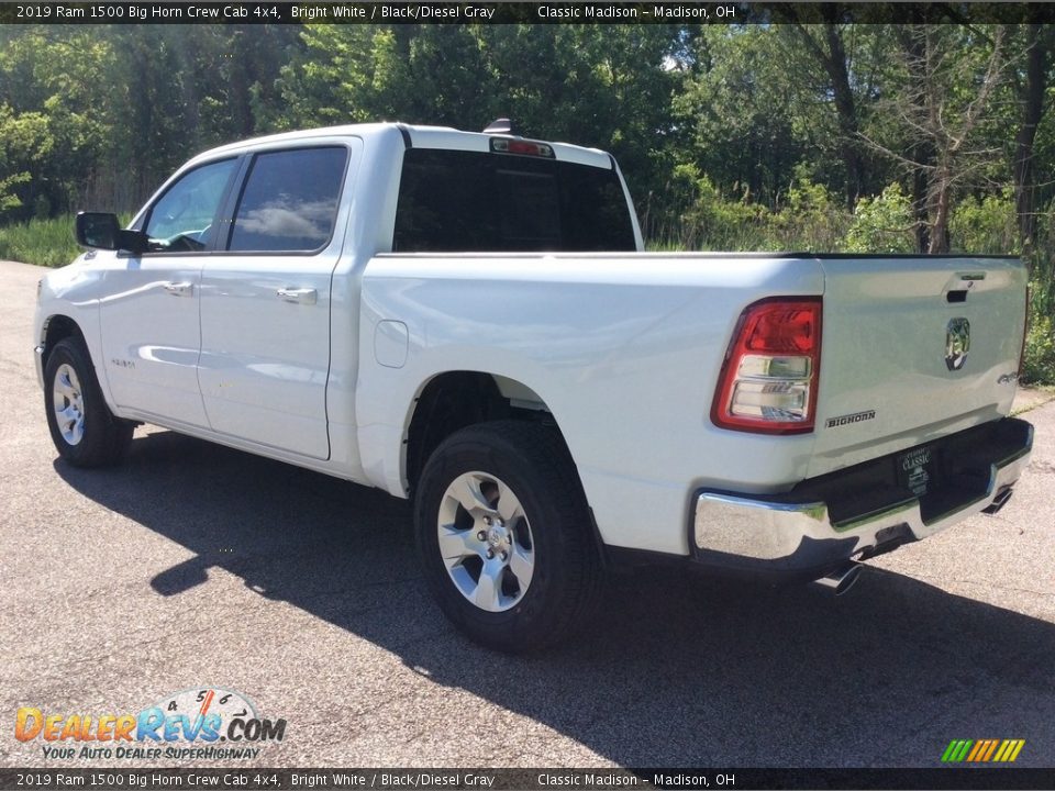 2019 Ram 1500 Big Horn Crew Cab 4x4 Bright White / Black/Diesel Gray Photo #4