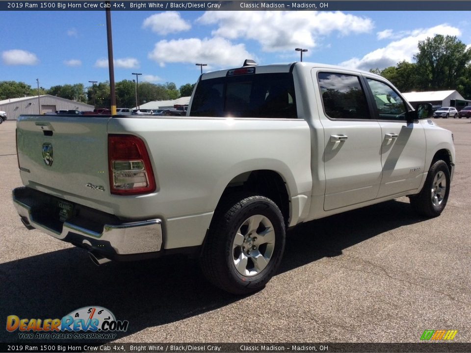 2019 Ram 1500 Big Horn Crew Cab 4x4 Bright White / Black/Diesel Gray Photo #6