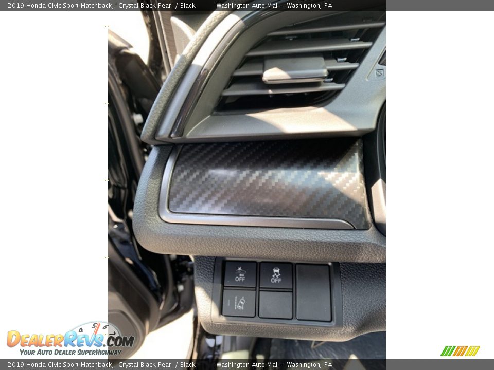 2019 Honda Civic Sport Hatchback Crystal Black Pearl / Black Photo #12