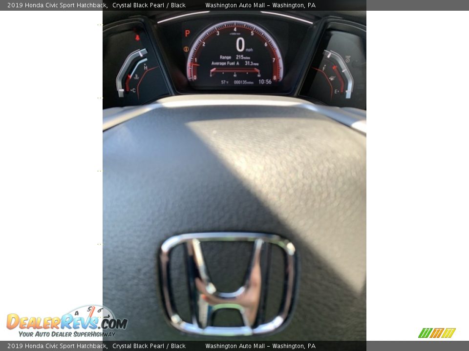 2019 Honda Civic Sport Hatchback Crystal Black Pearl / Black Photo #30