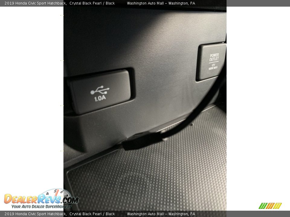 2019 Honda Civic Sport Hatchback Crystal Black Pearl / Black Photo #35