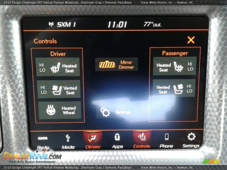 Controls of 2019 Dodge Challenger SRT Hellcat Redeye Widebody Photo #23