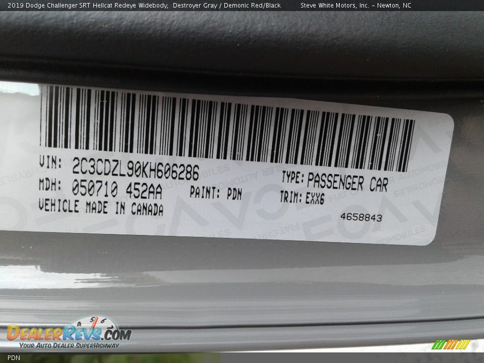 Dodge Color Code PDN Destroyer Gray