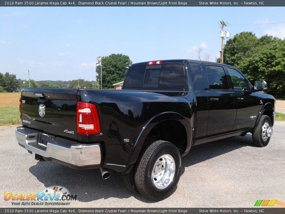 2019 Ram 3500 Laramie Mega Cab 4x4 Diamond Black Crystal Pearl / Mountain Brown/Light Frost Beige Photo #6