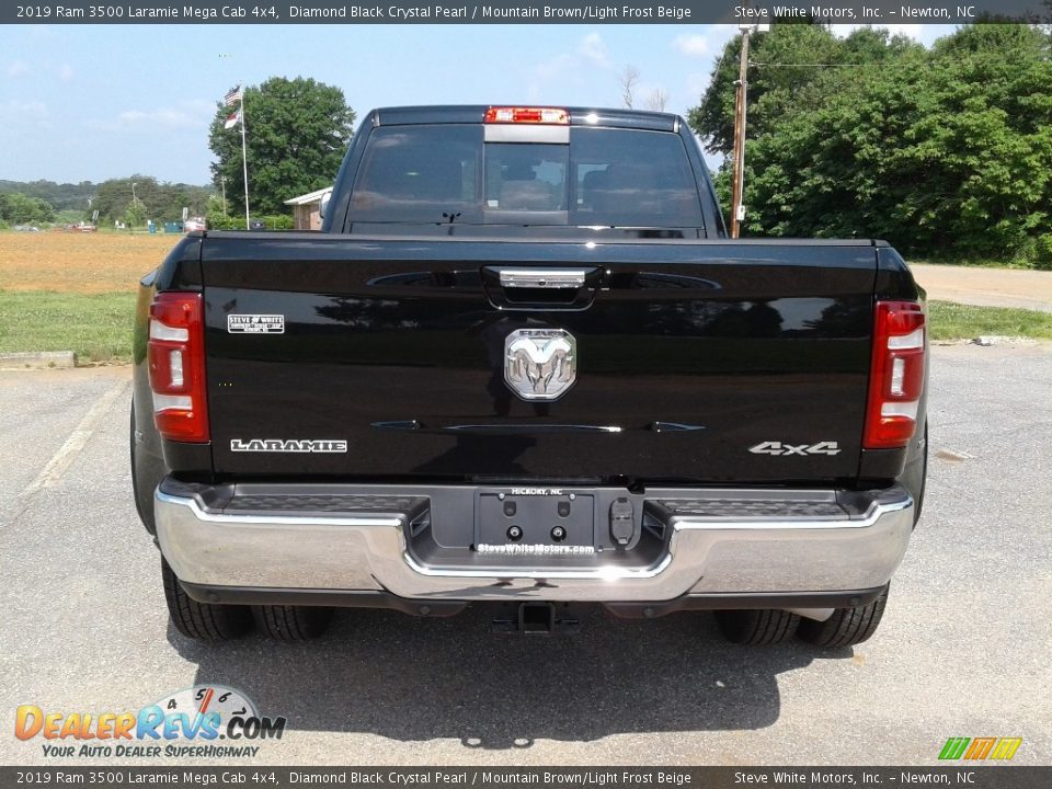 2019 Ram 3500 Laramie Mega Cab 4x4 Diamond Black Crystal Pearl / Mountain Brown/Light Frost Beige Photo #7