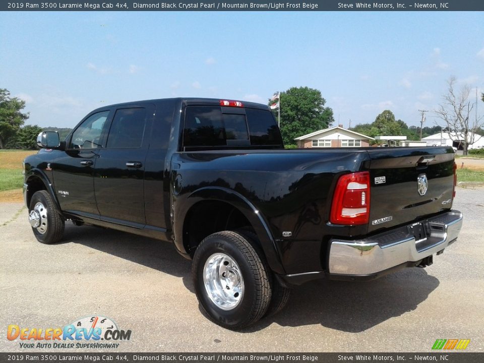 2019 Ram 3500 Laramie Mega Cab 4x4 Diamond Black Crystal Pearl / Mountain Brown/Light Frost Beige Photo #8