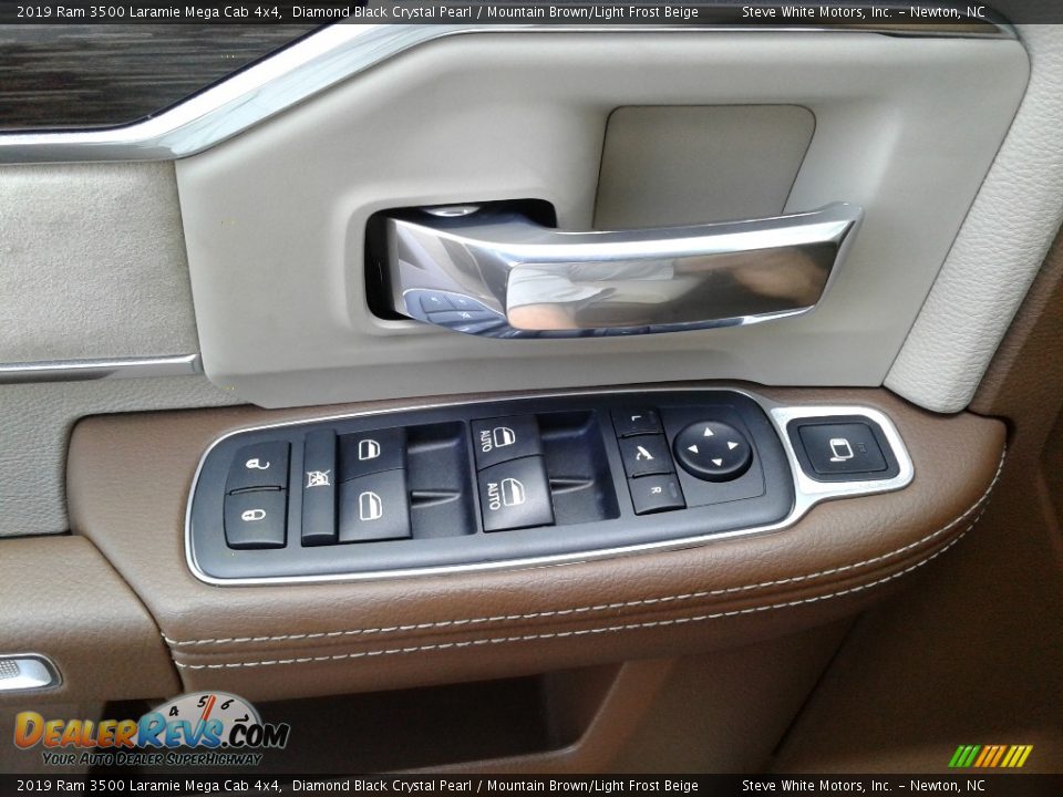2019 Ram 3500 Laramie Mega Cab 4x4 Diamond Black Crystal Pearl / Mountain Brown/Light Frost Beige Photo #9
